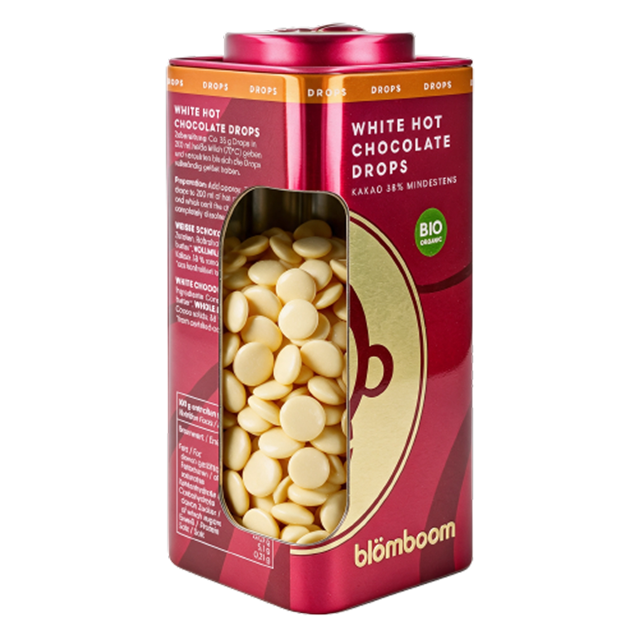 Dose Blömboom White Hot Chocolate Drops mit 38&nbsp;% Kakao
