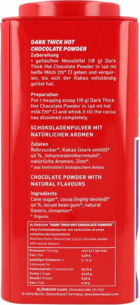 Dark Thick Hot Chocolate Powder
